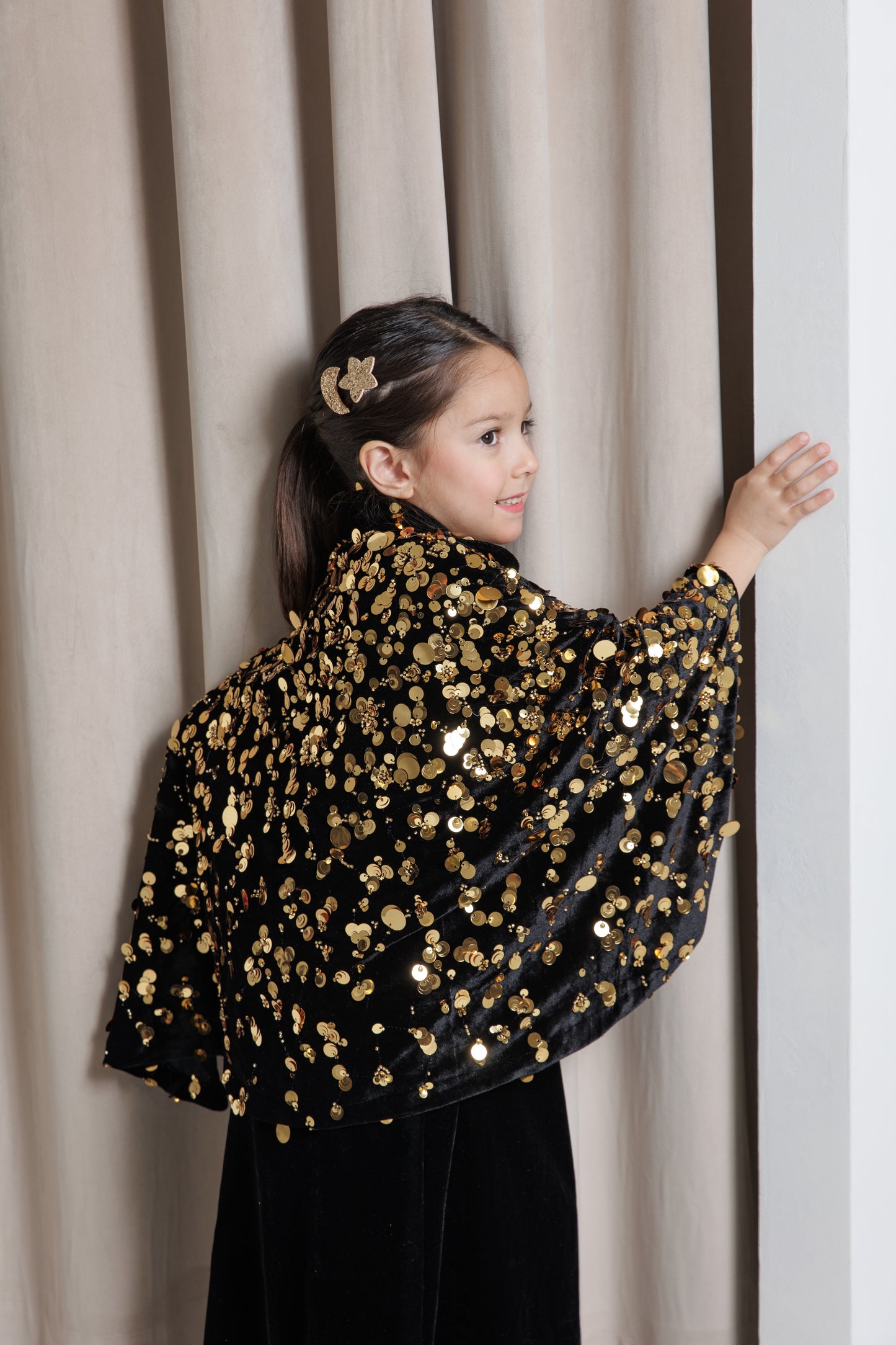 Gold sequin cape