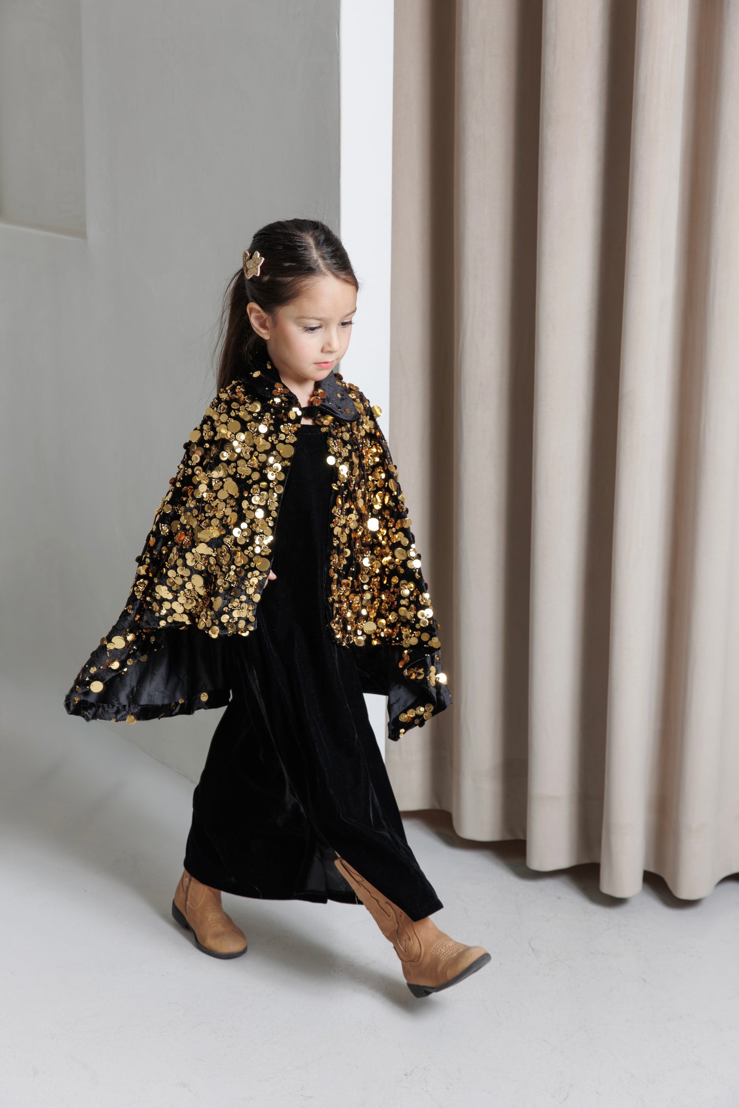 Gold sequin cape