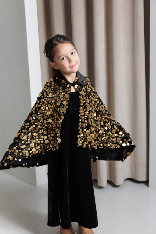 Gold sequin cape